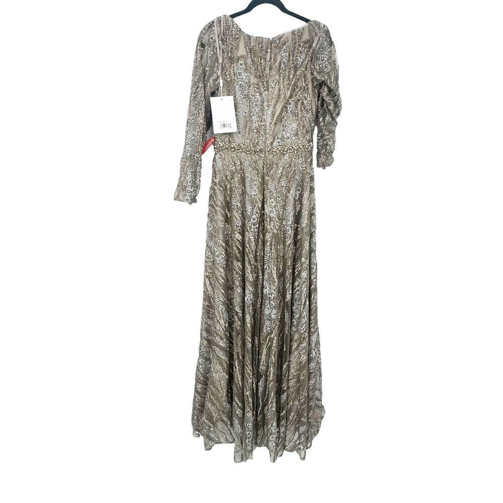 Mac Duggal Embellished Long Sleeve Sequin Lace Gown Dress Size 8 NWT - Picture 7 of 12